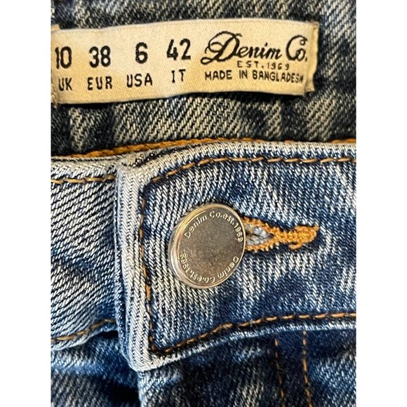Denim & Co Blue High Rise Jeans Distressed Leg Cuffs Size 6 - Picture 4 of 6